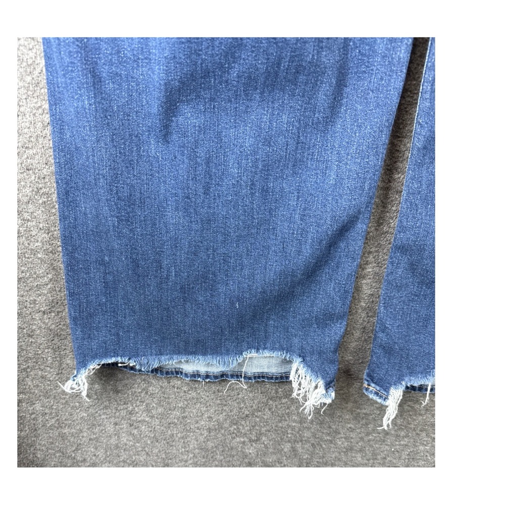 American Eagle Baggy Wide Leg Jeans Women 16 Study Academia Low Rise Raw Hem Blu - Picture 11 of 15